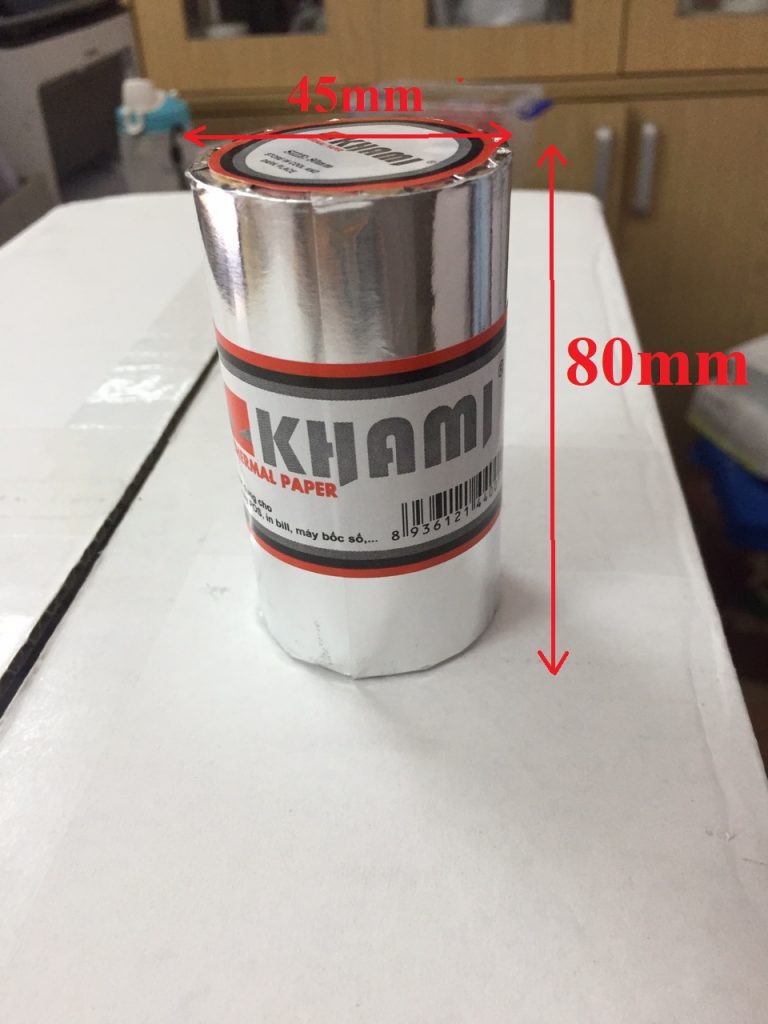 Giấy in hóa đơn nhiệt (Giấy cảm nhiệt) Khami Paper K80 Phi 45