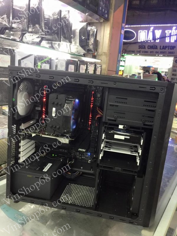 Bộ PC: Main MSI X99, Chíp I7 6800k, Ram 8Gb, HDD 3TB, VGA GTX 1050Ti/4GB, Nguồn 550w..