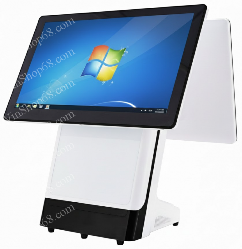 Máy POS bán hàng tính tiền Hiso HS-7650D (core i5 Gen 6, 2 màn hình 15.6", cảm ứng đa điểm, Windows 10)