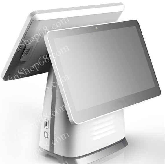 Máy POS bán hàng tính tiền Hiso HS-9910D (Pentium Gen 12, 2 màn hình 15.6'', cảm ứng đa điểm, Windows 11/10)