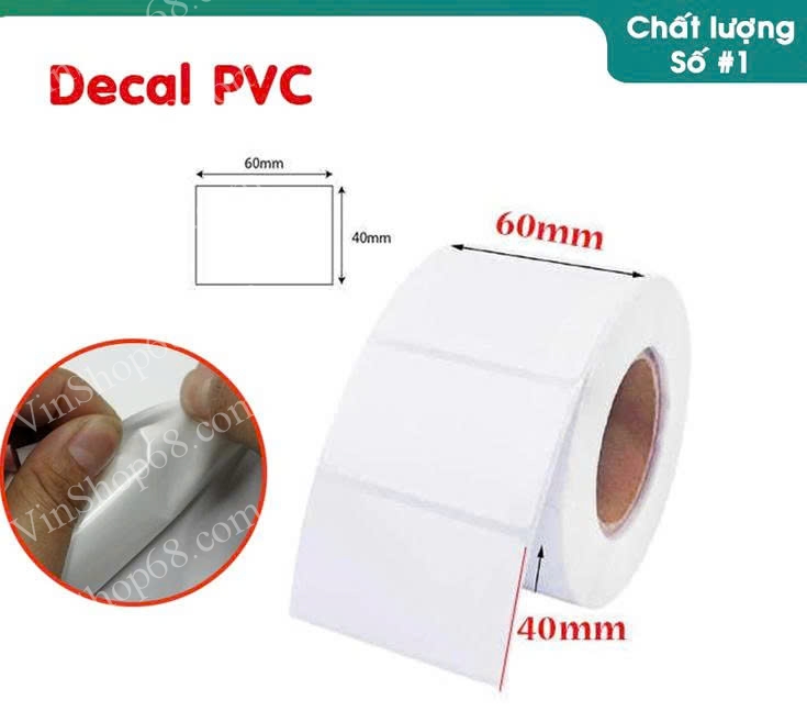 Tem dán gỗ CNC polyme 60×40mm (tem PVC nhiệt 60×40mm)