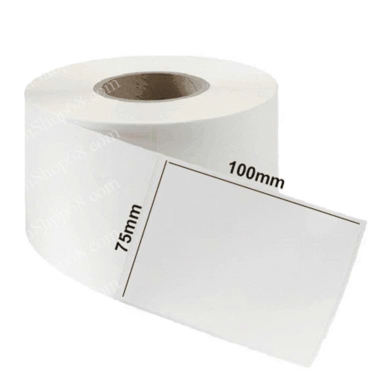 Decal tem thường A7 kích thước 75x100mm cuộn 50m - Dành cho máy in mực